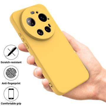 Xiaomi 17 Ultra Flydende silikone cover med håndrem - Gul