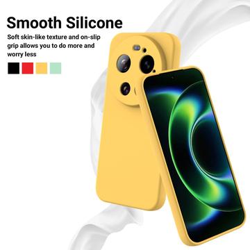 Xiaomi 17 Ultra Flydende silikone cover med håndrem - Gul