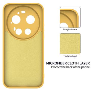 Xiaomi 17 Ultra Flydende silikone cover med håndrem - Gul