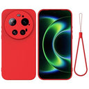 Xiaomi 17 Ultra Flydende silikone cover med håndrem - Rød