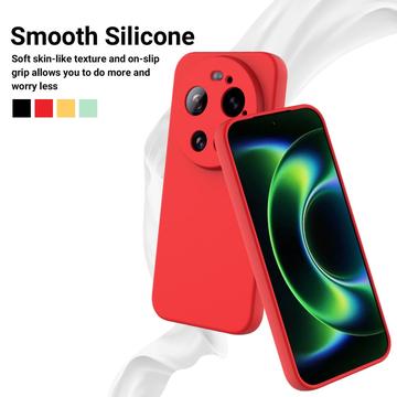 Xiaomi 17 Ultra Flydende silikone cover med håndrem - Rød
