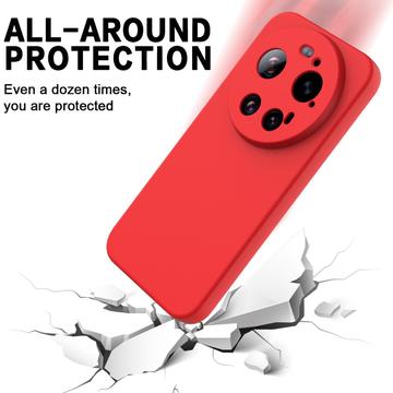 Xiaomi 17 Ultra Flydende silikone cover med håndrem - Rød