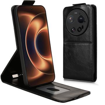 Xiaomi 17 Ultra lodret flip-etui med stativ - sort