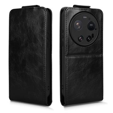 Xiaomi 17 Ultra lodret flip-etui med stativ - sort