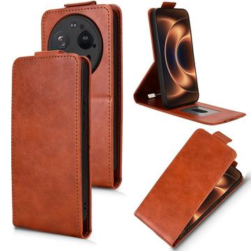 Xiaomi 17 Ultra lodret flip-etui med stativ - Brun