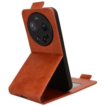 Xiaomi 17 Ultra lodret flip-etui med stativ - Brun