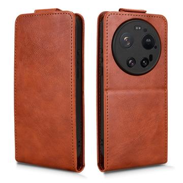 Xiaomi 17 Ultra lodret flip-etui med stativ - Brun