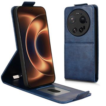Xiaomi 17 Ultra lodret flip-etui med stativ - mørkeblå