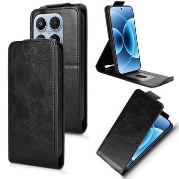 Xiaomi 17 lodret flip-etui med stativ - sort