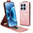 Xiaomi 17 lodret flip-etui med stativ - rosaguld