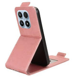 Xiaomi 17 lodret flip-etui med stativ - rosaguld