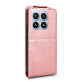 Xiaomi 17 lodret flip-etui med stativ - rosaguld