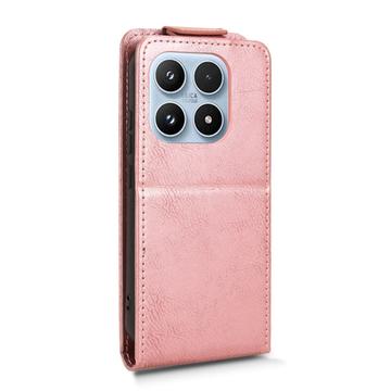 Xiaomi 17 lodret flip-etui med stativ - rosaguld