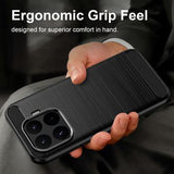Xiaomi 17T Børstet TPU Cover - Karbonfiber - Sort