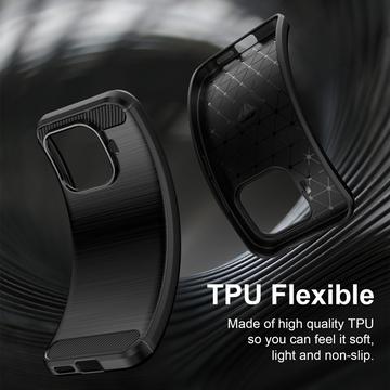 Xiaomi 17T Børstet TPU Cover - Karbonfiber - Sort