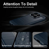 Xiaomi 17T Børstet TPU Cover - Karbonfiber - blå
