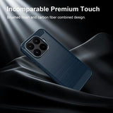 Xiaomi 17T Børstet TPU Cover - Karbonfiber - blå