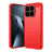Xiaomi 17T Børstet TPU Cover - Karbonfiber - rød