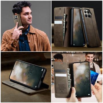 Xiaomi 17T Caseme 033 Pung Etui med Kalvemønster og RFID-blokering - Kaffe