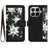 Xiaomi 17T Blomstret pung etui med kortholdere - Sort