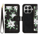 Xiaomi 17T Blomstret pung etui med kortholdere - Sort