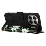 Xiaomi 17T Blomstret pung etui med kortholdere - Sort