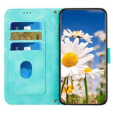 Xiaomi 17T Blomstret pung etui med kortholdere - grøn
