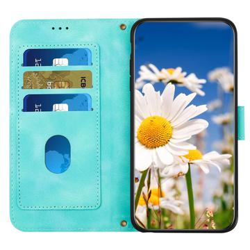Xiaomi 17T Blomstret pung etui med kortholdere - grøn