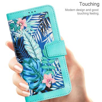 Xiaomi 17T Blomstret pung etui med kortholdere - grøn