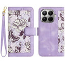 Xiaomi 17T Blomstret pung etui med kortholdere - lyslilla