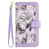Xiaomi 17T Blomstret pung etui med kortholdere - lyslilla