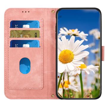 Xiaomi 17T Blomstret pung etui med kortholdere - pink