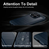 Xiaomi 17T Pro Børstet TPU Cover - Karbonfiber - blå