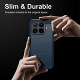 Xiaomi 17T Pro Børstet TPU Cover - Karbonfiber - blå