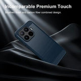Xiaomi 17T Pro Børstet TPU Cover - Karbonfiber - blå