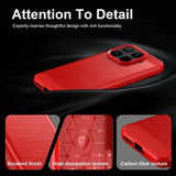 Xiaomi 17T Pro Børstet TPU Cover - Karbonfiber - rød
