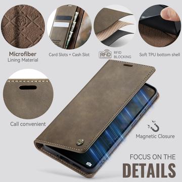 Xiaomi 17T Pro Caseme 033 Pung Etui med Kalvemønster og RFID-blokering - Kaffe