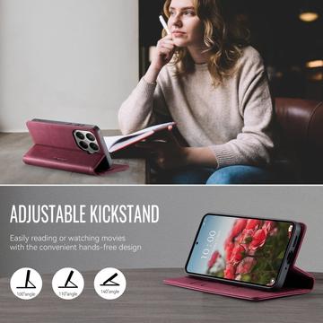 Xiaomi 17T Pro Caseme 033 Pung Etui med Kalvemønster og RFID-blokering - Rød