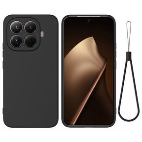 Xiaomi 17T Pro Flydende silikone cover med håndrem - Sort