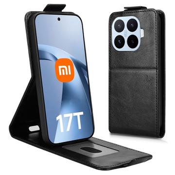 Xiaomi 17T Pro lodret flip-etui med stativ - sort
