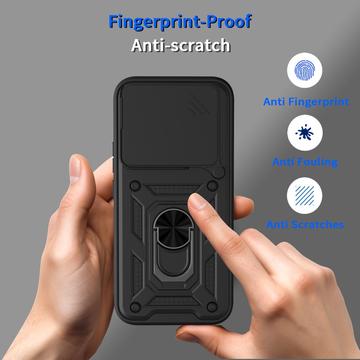 Xiaomi 17T Roterende Ring Hybrid Cover med Kameraskjold - Sort