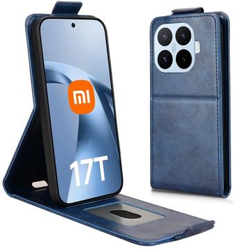 Xiaomi 17T lodret flip-etui med stativ - mørkeblå