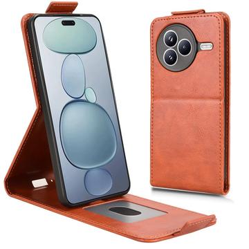 Xiaomi Civi 5 Pro lodret flip-etui med stativ - Brun
