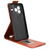 Xiaomi Civi 5 Pro lodret flip-etui med stativ - Brun