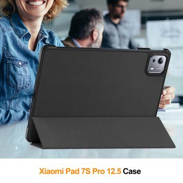 Xiaomi Pad 7S Pro 12.5 Tri-Fold Series Smart Folio-etui - Sort