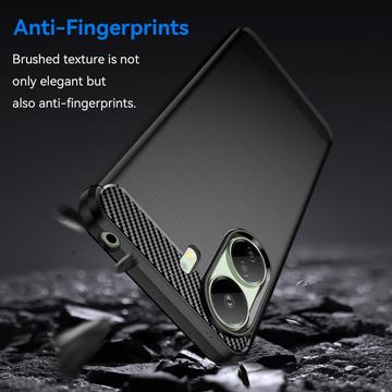 Xiaomi Poco C65/Redmi 13C Børstet TPU Cover - Karbonfiber - Sort