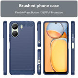 Xiaomi Poco C65/Redmi 13C Børstet TPU Cover - Karbonfiber - Blå