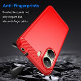 Xiaomi Poco C65/Redmi 13C Børstet TPU Cover - Karbonfiber - Rød