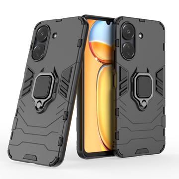 Xiaomi Poco C65/Redmi 13C Hybrid Cover med Ring Holder - Sort