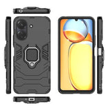 Xiaomi Poco C65/Redmi 13C Hybrid Cover med Ring Holder - Sort